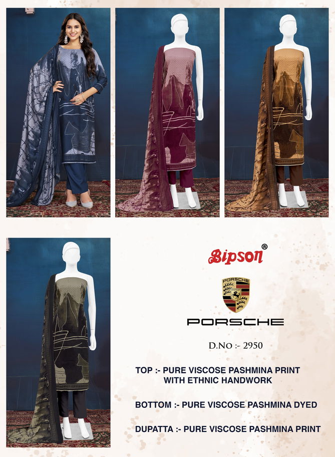 Porsche 2950 By Bipson Pashmina Printed Non Catalog Dress Material Wholesale Shop In Surat	